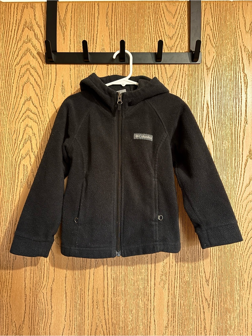 Columbia Kids Black Hooded Fleece Jacket